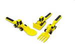 Constructive Eating Çocuk çatal bıçak takımı 3'lü set – konstrüksiyon gereçleri, çocuk yemek takımı, uzun ömürlü ve bulaşık makinesinde yıkanabilir, çocukların sağlıklı beslenme alışkanlıklarını