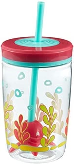 CONTIGO Yüzen Ahtapot Pipetli Tritan Bardak 470 ml, Mavi