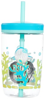 Contigo Yüzen Köpek Balığı Pipetli Tritan Bardak 470 ml, Mavi