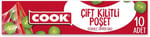 Cook Çift Kilitli Buzdolabı Poşeti, Küçük Boy, 19 x 25 cm, 10 Yaprak, Zip Kilit