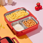 Cooker 1392-2 Çelik Hazneli 3 Bölmeli Beslenme Kutusu Lunchbox Sefer Tası - Turuncu
