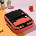 Cooker 1392-2 Çelik Hazneli 3 Bölmeli Beslenme Kutusu Lunchbox Sefer Tası - Turuncu