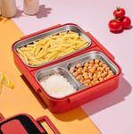 Cooker 1392-2 Çelik Hazneli 3 Bölmeli Beslenme Kutusu Lunchbox Sefer Tası - Turuncu