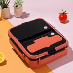 Cooker 1392-2 Çelik Hazneli 3 Bölmeli Beslenme Kutusu Lunchbox Sefer Tası - Turuncu