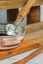Cooker 14 cm Dövme Bakır El Yapımı Sosluk Tereyağlık, Bakır, Tek Ebat