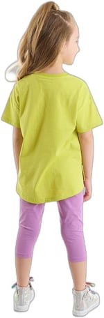 Cool Unicorn Kız Çocuk T-shirt Lila Tayt Takım