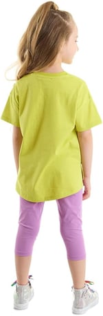 Cool Unicorn Kız Çocuk T-shirt Lila Tayt Takım