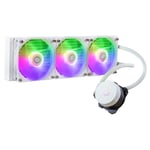 Cooler Master MasterLiquid 360 L Core ARGB su soğutucu, iki bölmeli Gen S pompalı CPU sıvı soğutucu, 120 mm ARGB fanlı, LGA 1700 ve AM5 tutucular ile üstün bilgisayar soğutması, beyaz