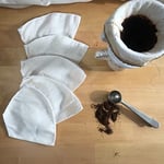 Cool&Shark Kumaş Kahve Filtresi 2 Adet Doğal Ham Bez (V60 uyumlu, Beyaz)