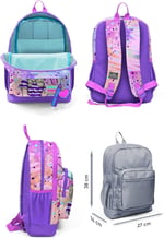 Coral High Dört Bölmeli Pembe Mor Fashion Girl Desenli İlkokul Sırt Çantası - Kız Çocuk