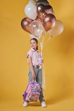 Coral High Dört Bölmeli Pembe Mor Fashion Girl Desenli İlkokul Sırt Çantası - Kız Çocuk