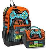 Coral High Erkek Çocuk İlkokul Okul Sırt Çantası ve Beslenme Çanta Seti - Turuncu Gamers
