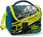 Coral High Erkek Çocuk Okul Beslenme Çantası - Yeşil-Sarı Yarış Arabası
