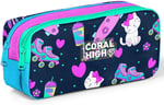 Coral High İlkokul Sırt Çantası ve Kalemlik Seti Kız Çocuk Lacivert Pembe Kedili Polyester Fermuarlı