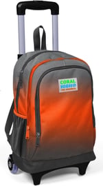 Coral High Işıklı Tekerlekli Gradyan Çekçek Okul ve Seyahat Çantası Kız ve Erkek Çocuk Siyah Turuncu