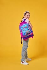 Coral High Işıklı Tekerlekli Pembe Mor Kaplumbağa Çekçek Okul Çantası - Kız Çocuk