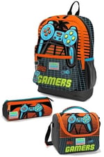 Coral High Kids Gri Turuncu Gamer Desenli 3’lü Okul Çanta Seti - Erkek Çocuk