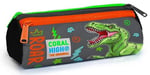 Coral High Kids Siyah Gri Dinozor Desenli 3’lü Okul Çanta Seti - Erkek Çocuk İlkokul