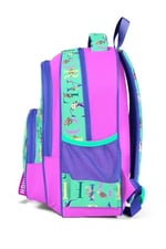 Coral High Kids Su Yeşili Açık Pembe Monogram Desenli Üç Bölmeli Okul Sırt Çantası 14410