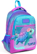 Coral High Kız Çocuk İlkokul ve Ortaokul Sırt Çantası - Mavi Pembe Kaplumbağa