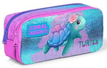 Coral High Kız Çocuk Pembe Mavi Kaplumbağa Üçlü İlkokul Çanta Seti