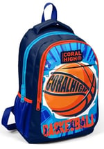 Coral High Lacivert Basketbol Desenli İlkokul ve Ortaokul Sırt Çantası Üç Bölmeli Erkek Çocuk