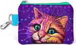Coral High Mor Yeşil Kedi Desenli Bozuk Para Çantası - Kız Çocuk