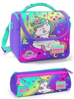 Coral High Mor Yeşil Tekboynuz Unicorn Kız Çocuk Beslenme Çantası Seti