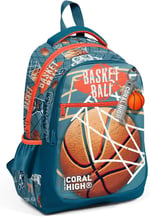 Coral High Nefti Turuncu Basketbol Desenli Erkek Çocuk İlkokul Çantası ve Günlük Sırt Çantası