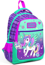 Coral High Okul Çantası Mor Su Yeşili Unicorn Desenli 3'lü Set, 234-jk