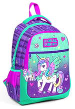 Coral High Okul Çantası Mor Su Yeşili Unicorn Desenli 3'lü Set, 234-jk