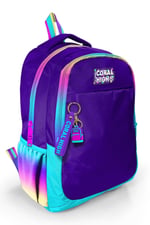 Coral High Rainbow Fermuarlı Mor İlkokul Ortaokul ve Günlük Sırt Çantası - Kız Çocuk