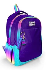 Coral High Rainbow Fermuarlı Mor İlkokul Ortaokul ve Günlük Sırt Çantası - Kız Çocuk