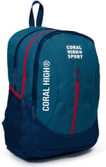 Coral High Sport Nefti Lacivert Okul ve Günlük Sırt Çantası - Dört Gözlü - USB ve AUX Soketli