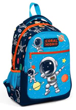 Coral High Üç Gözlü Erkek Çocuk İlk ve Orta Okul Çantası - Lacivert Mavi Astronot