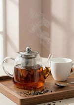 Corbeen Borosilikat Cam Demlik - 1 Litre, Düz