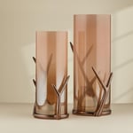 Cornella Gınger Saten Bronz Ayaklı Cam Vazo Büyük Ağız:15 Cm X Boy:40 Cm