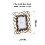 Cornella Pillar Antik Gold Siyah Metal Çerçeve Küçük En:25 Cm X Boy:31 Cm