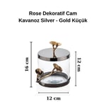 Cornella Rose Dekoratif Cam Kavanoz Silver - Gold Küçük Ağız:12 Cm X Boy:12 Cm X Tüm:16 Cm