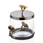 Cornella Rose Dekoratif Cam Kavanoz Silver - Gold Küçük Ağız:12 Cm X Boy:12 Cm X Tüm:16 Cm