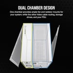 CORSAIR 6500X Mid-Tower Dual Chamber PC Case - White (CC-9011258-WW) - Seçenekler: Hava Akışı, Hava akımı, Sertleştirilmiş cam...