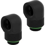 Corsair Hydro X Series 90° uç adaptörü döndürülebilir (ikili paket, G1/4 inç BSPP adaptör dişlisi, pirinç üretim dayanıklılık, güvenli dönme meka - Seçenekler: Döner adaptör, XF Hardline bağlantısı...