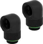 Corsair Hydro X Series 90° uç adaptörü döndürülebilir (ikili paket, G1/4 inç BSPP adaptör dişlisi, pirinç üretim dayanıklılık, güvenli dönme meka - Seçenekler: Döner adaptör, XF Hardline bağlantısı...