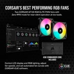 Corsair iCUE H100i Elite LCD XT Sıvı CPU Soğutucu - IPS LCD Ekran - Çift Fan AF120 RGB ELITE - Radyatör 240 mm - Intel® LGA 1700, AMD AM5 ve Plus için uygundur - Siyah