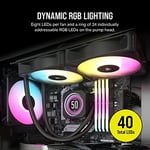 Corsair iCUE H100i Elite LCD XT Sıvı CPU Soğutucu - IPS LCD Ekran - Çift Fan AF120 RGB ELITE - Radyatör 240 mm - Intel® LGA 1700, AMD AM5 ve Plus için uygundur - Siyah
