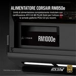 Corsair RM850e (2023) tam modüler, düşük gürültülü ATX güç kaynağı - 3.0 ve PCIe 5.0 uyumlu - 105°C kondansatörler - 80 Plus altın verimliliği - modern bekleme desteği - siyah