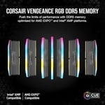 CORSAIR VENGEANCE RGB 16GB (1 x 16GB) DDR5 6000 CL36-44-44-96 1.35V Intel XMP & AMD EXPO - Gri (CMH16GX5M1E6000Z36)