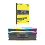 CORSAIR Vengeance RGB DDR5 32GB (2x16GB) DDR5 6000MHz CL36 AMD Expo Intel XMP iCUE Uyumlu Bilgisayar Belleği - Gri (CMH32GX5M2E6000Z36)