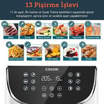 COSORI Airfryer 100 Tarif Yemek Kitabı, 1700-Watt Max XXL 5,5 L Dijital Dokunmatik Hava Fritözleri 11 Ön Ayarlı Fırın, Yağsız Sıcak Ocak, Yapışmaz Sepet, Beyaz