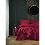 Cotton Box Elegant Saten Çift Kişilik Nevresim Takımı Bordo